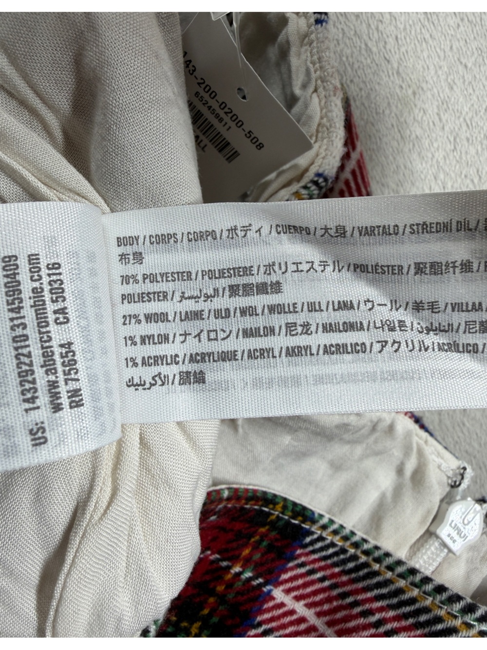 NWT Abercrombie & Fitch Wool Blend Plaid A line Academia Holiday Mini Skirt S - Picture 16 of 16